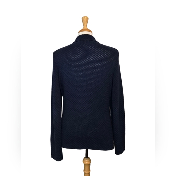 Boggi Milano Light Weight Knit Navy Blazer Luxury Coastal Preppy Size M Classic - Picture 2 of 10